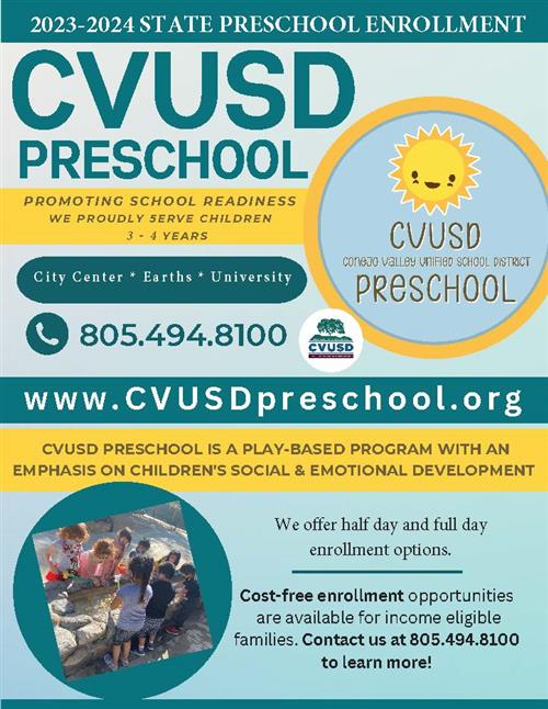 CVUSD Preschool flyer